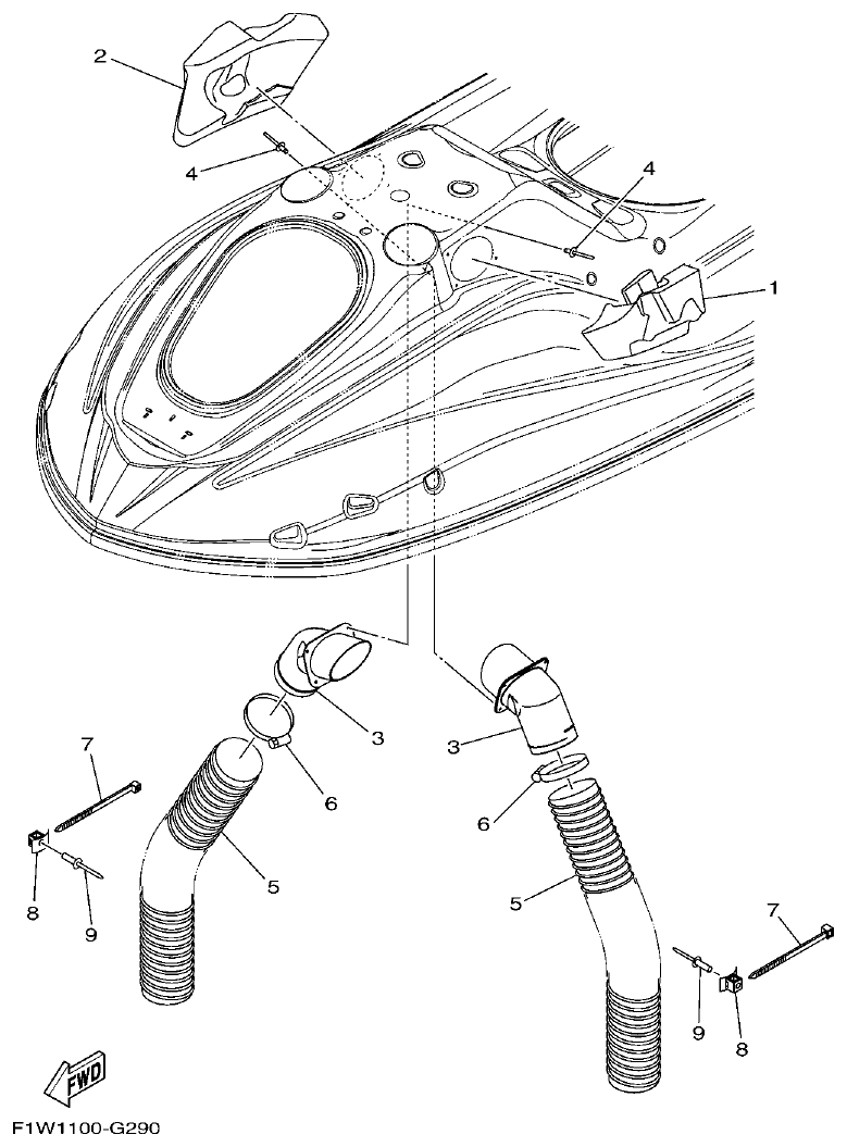 Yamaha FX1800A-H(6S51)F1W7 VENTILATION parts diagram